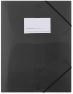 Plastový obal s gumičkou DONAU polopriehľadný čierny