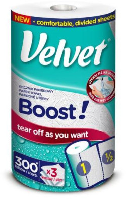 Kuchynské utierky 3-vrstvové VELVET Boost 1ks 39m