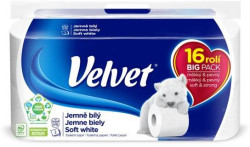 Toaletný papier 3-vrstvový VELVET 100% celulóza 18m (16ks)