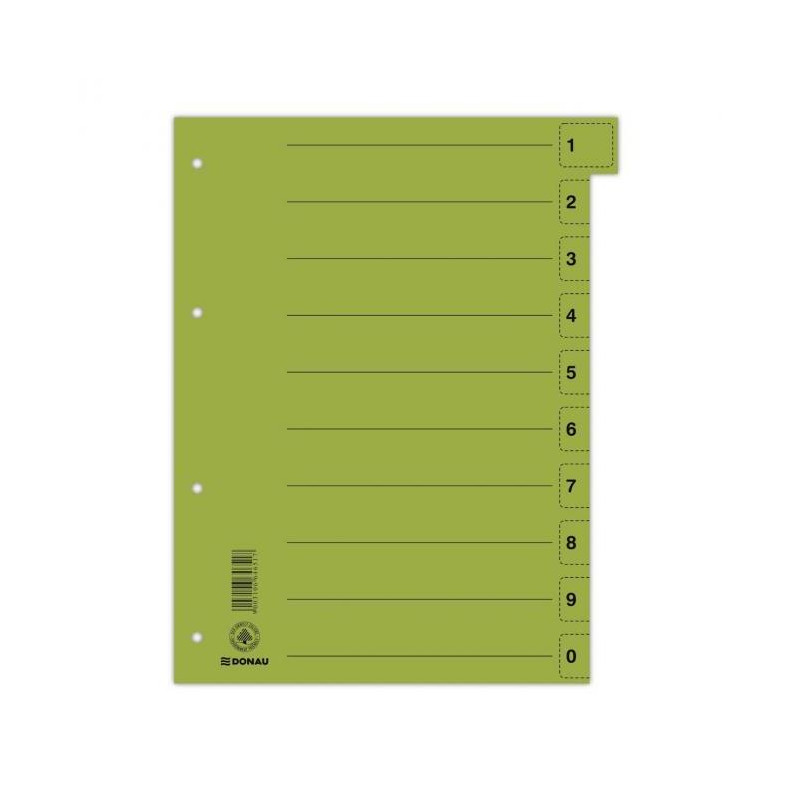Kartónový rozraďovač DONAU odtrhávací zelený
