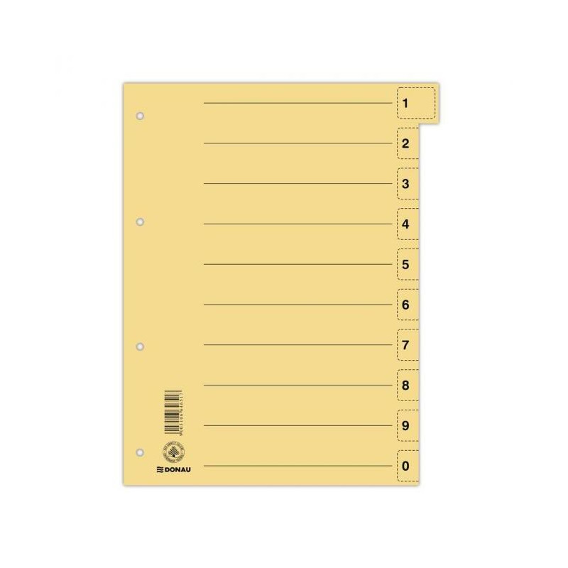 Kartónový rozraďovač DONAU odtrhávací žltý