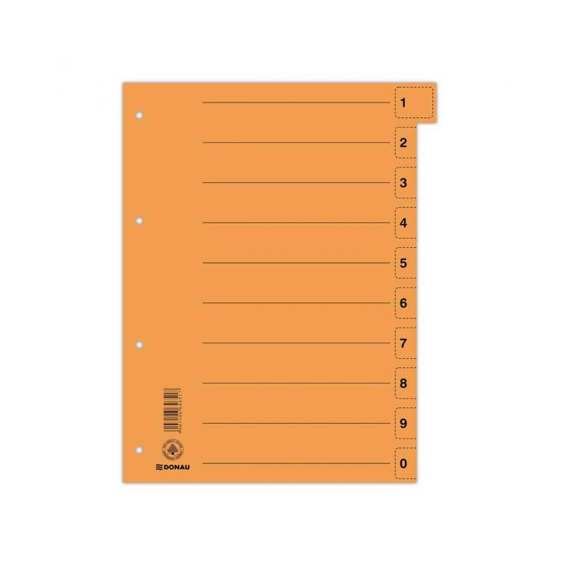 Kartónový rozraďovač DONAU odtrhávací oranžový