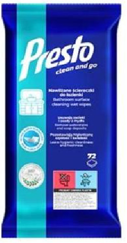 Vlhčené utierky PRESTO Kúpelňa 72ks