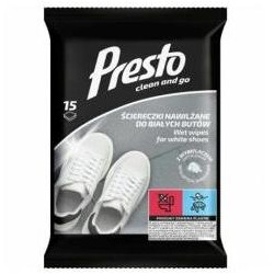 Vlhčené utierky PRESTO na bielu obuv 15 ks