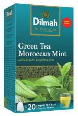 Čaj Dilmah zelený HB Moroccan mint 20 x 1,5 g