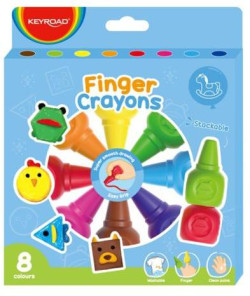 Voskové pastelky na prsty KEYROAD, 8 ks