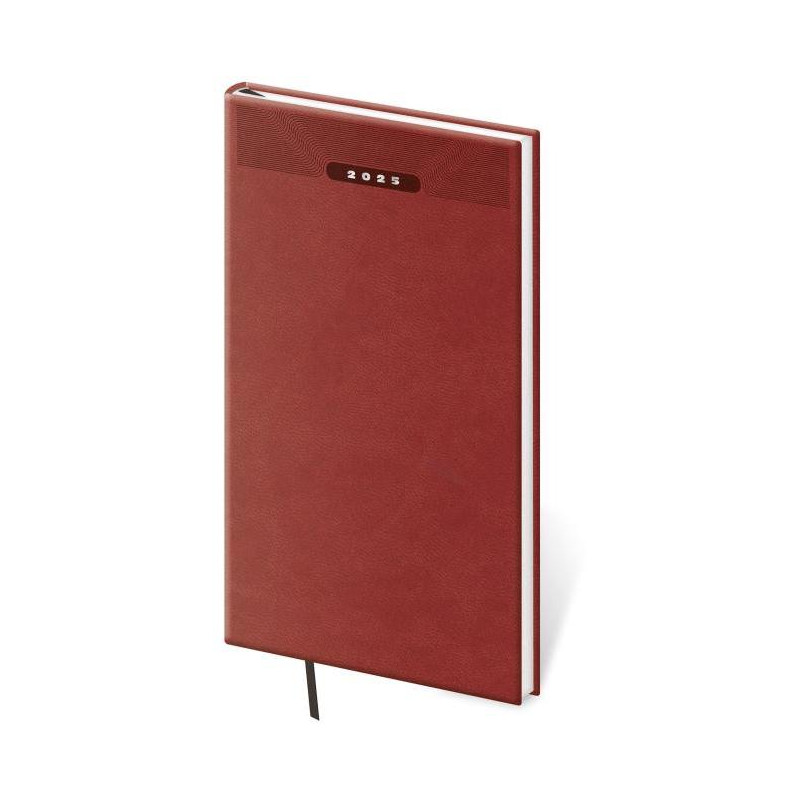 Diár Print classic týždenný vreckový 8x15cm anglická červená 2025