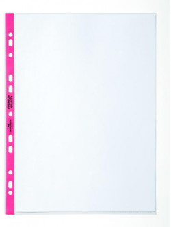 Euroobal DURABLE otvorený zľava A4 90mic s červeným okrajom 100ks