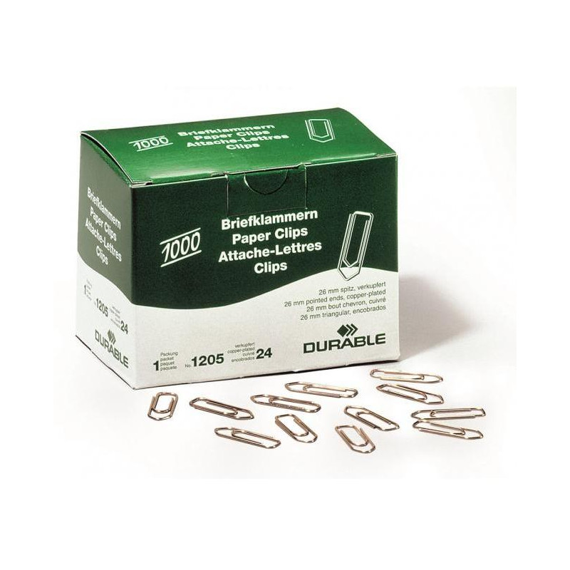 Spisové spony DURABLE 26mm medené 1000ks