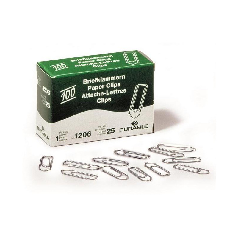 Spisové spony DURABLE 26 mm zinkové 100ks