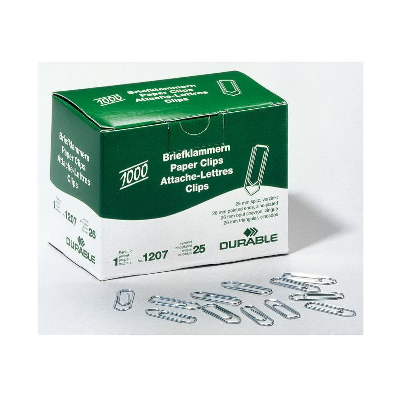 Spisové spony DURABLE 26mm zinkové 1000ks