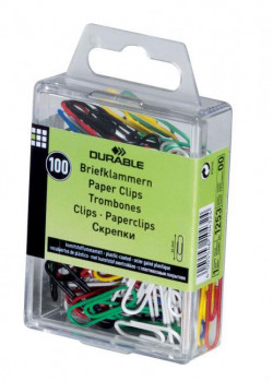 Spisové spony DURABLE 26mm potiahnuté plastom farebné 100ks