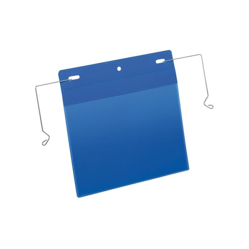 Závesné vrecko s drôteným vešiakom na šírku A5 50ks modré