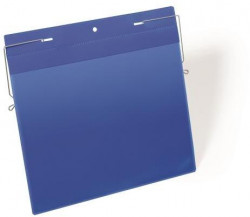 Závesné vrecko s drôteným vešiakom na šírku A4 50ks modré