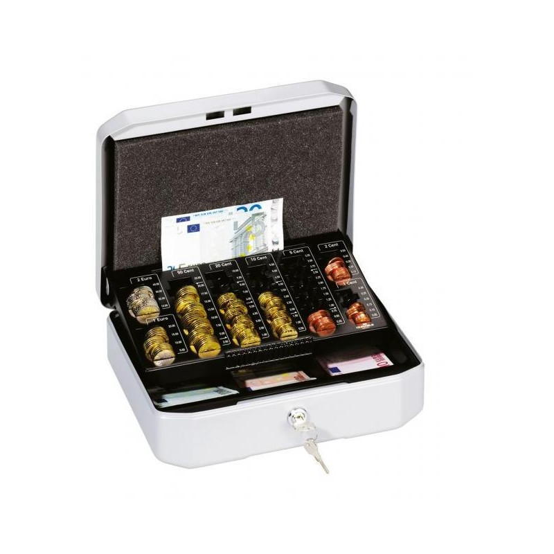 Euro-pokladnička DURABLE EUROBOXX S 283x100x225mm strieborná