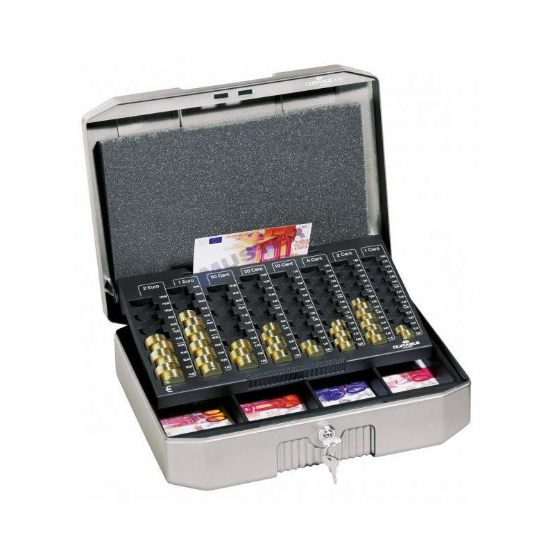 Euro-pokladnička DURABLE EUROBOXX 352x120x276mm strieborná