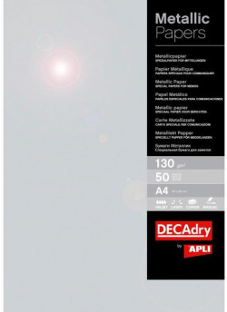 Metalický papier APLI A4 strieborná, 130g, 50 hárkov