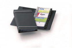 Vizitkár prenosný 4-krúžkový na 200 vizitiek VISIFIX čierny