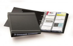 Vizitkár prenosný 4-krúžkový na 400 vizitiek VISIFIX A4 čierny