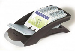 Stolový vizitkár na 200 vizitiek VISIFIX Desk VEGAS čierny/sivý