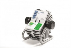 Rotačný stolový vizitkár na 400 vizitiek VISIFIX ROTARY FILE strieborný