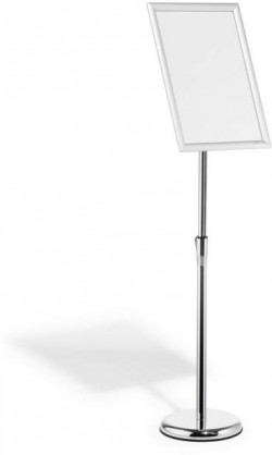 Podlahový informačný stojan s hlinníkovým klaprámom A3 , strieborný