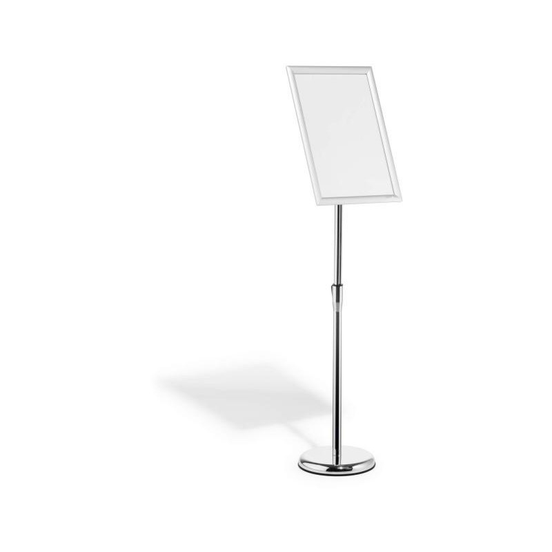 Podlahový informačný stojan s hlinníkovým klaprámom A3 , strieborný