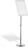 Podlahový informačný stojan s hlinníkovým klaprámom A3 , strieborný