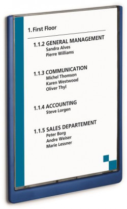 Informačná tabuľka Click Sign 210x297 modrá