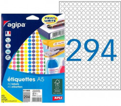 Etikety kruhové 8mm Agipa A5 mix 7 farieb