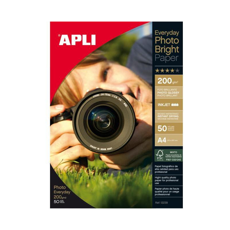 Fotopapier APLI A4 Bright, 200g, 50 hárkov