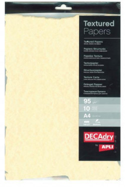 Štrukturovaný papier Pergamen champagne otrhaný okraj, 95 g, 10 hárkov