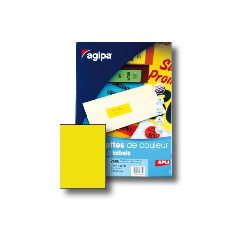 Etikety farebné 210x297mm APLI A4 100 hárkov fluo žlté