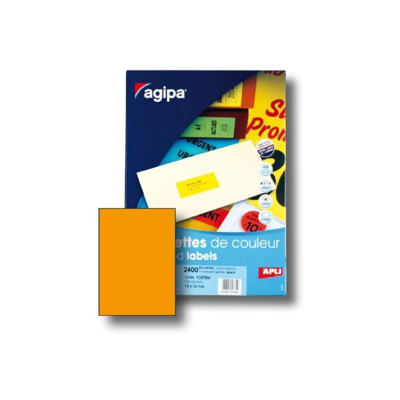Etikety farebné 210x297mm APLI A4 100 hárkov fluo oranžové