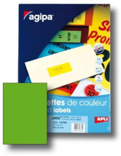 Etikety farebné 210x297mm APLI A4 100 hárkov fluo zelené