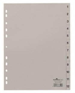 Plastový rozraďovač DURABLE 1-12 sivý