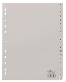 Plastový rozraďovač DURABLE A-Z sivý