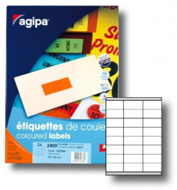 Etikety farebné 70x35mm APLI A4 100 hárkov fluo oranžové