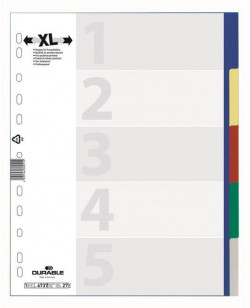 Plastový rozraďovač DURABLE 5-dielny maxi farebný