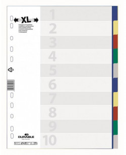 Plastový rozraďovač DURABLE 10-dielny maxi farebný