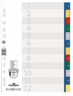 Plastový rozraďovač DURABLE 1-12 farebný