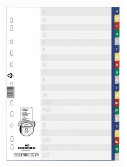 Plastový rozraďovač DURABLE A-Z farebný