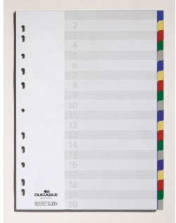 Plastový rozraďovač DURABLE 20-dielny farebný