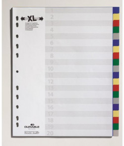 Plastový rozraďovač DURABLE 20-dielny maxi farebný