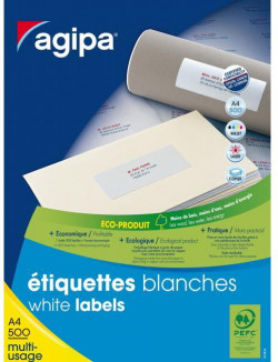 Etikety univerzálne 38x21,2mm Agipa A4 500 hárkov