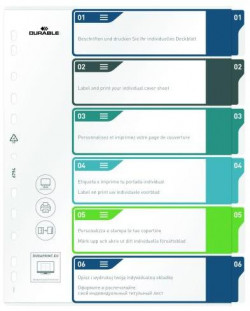 Plastový rozraďovač DURABLE 1-6 potlačiteľný farebný