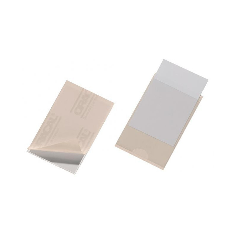 Samolepiace vrecko vizitkové s otvorom zboku DURABLE 63x94mm 10ks