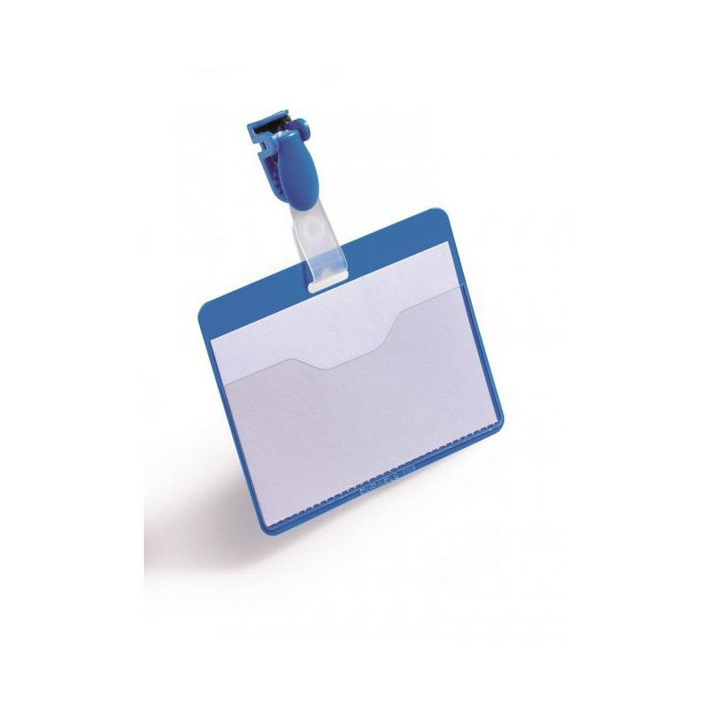 Visačka so štipcom horizontálna DURABLE 90x60mm modrá 25ks