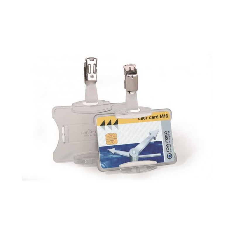 Visačka na plastovú kartu otvorená so štipcom DURABLE 85x54mm 25ks