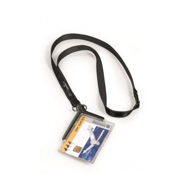 Visačka na plastovú kartu s remienkom DURABLE CARD HOLDER DE LUXE 85x54mm 10ks